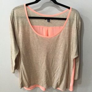 Tan and peach sheer top